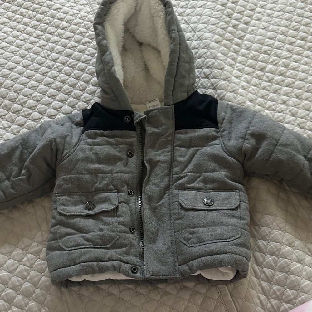 Carter's Cream and Gray Sherpa-Lined Jacket